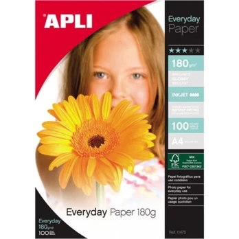 Foto popierius APLI EVERYDAY, A4, 180 g/m2, 100 lapų