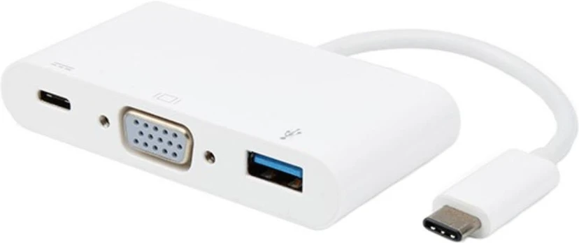 Vivanco adapter USB-C - VGA 3in1, white (34294)