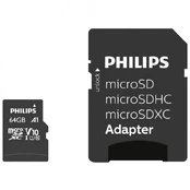 Philips MicroSDXC Card 64GB Class 10 UHS-I U1 incl. Adapter kaina