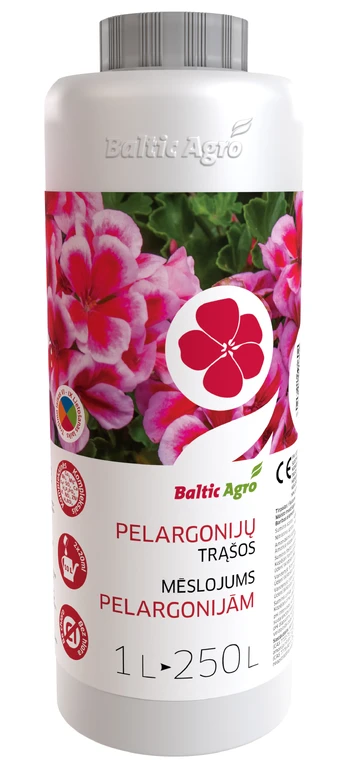 Trąšos pelargonijoms Baltic Agro, birios, 1 l