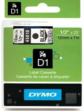 Juostelė DYMO D1, 12x7 mm, Juoda/Skaidri kaina