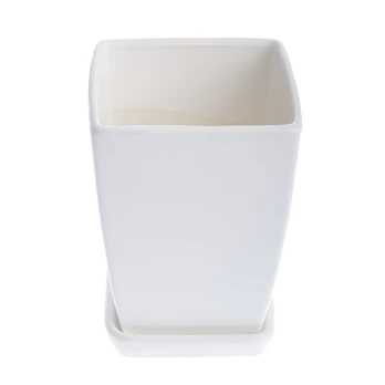 Vazonas, keramika, 14 cm, Ø 14 cm x 14 cm, baltas