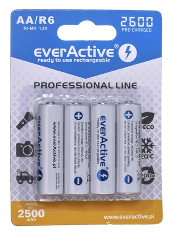 Akumuliatoriai everActive Ni-MH R6 AA 2600 mAh Professional Line
