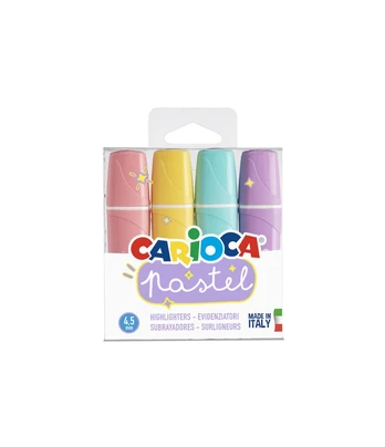 Teksto žymekliai CARIOCA Pastel, 4 vnt.