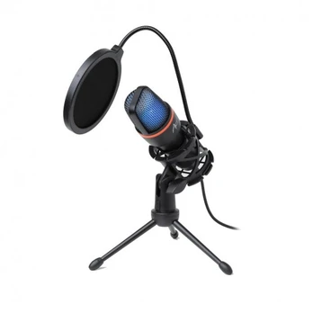 Dėklas Oem Microphone capacitive standing MART AC-02 triple USB LED