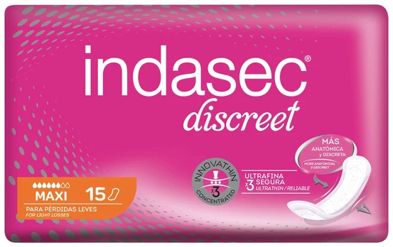 Indasec Dermoseda kompresai Incontinence Maxi 15 vnt