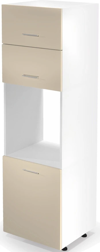 Virtuvinė spintelė Vento, balta/smėlio, 60 cm x 56 cm x 214 cm