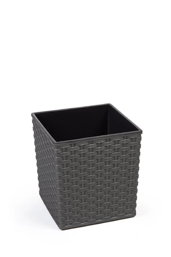 Vazonas 596, plastikinis, 30 cm, Ø 30 cm x 30 cm, pilkas