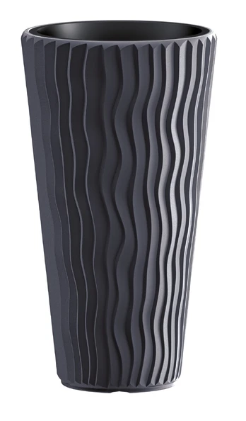 Vazonas Prosperplast DPSP400 S433, plastikinis, Ø 39 cm, rudas/pilkas