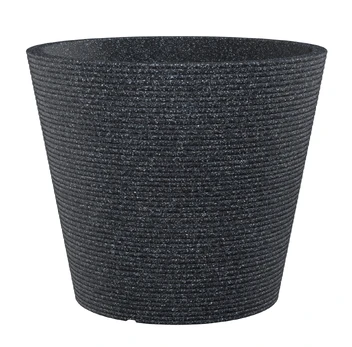 Vazonas Scheurich Granit 242/30, plastikinis, Ø 28.5 cm, juodas