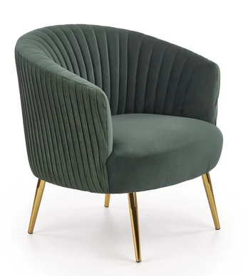 Fotelis Crown, aukso/žalias, 78 cm x 72 cm x 80 cm