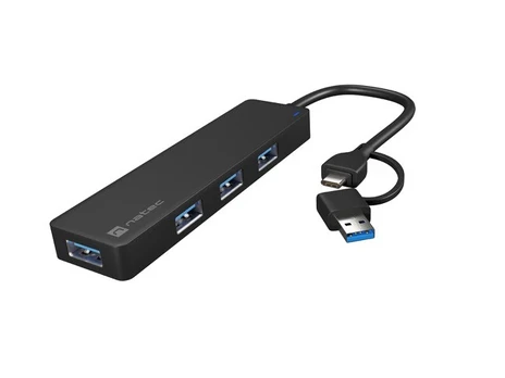 NATEC USB-C 3.0 HUB MAYFLY 4-PORTY + ADAPTER USB-A