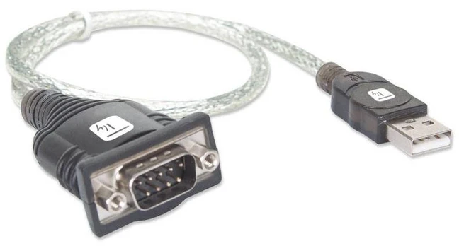 Techly IDATA USB-SER-2T serijinis kabelis Juoda, Metalinis 0,45 m USB A tipo DB-9