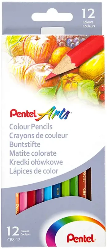 Pieštukai spalvoti PENTEL ARTS CB8 12 spalvų