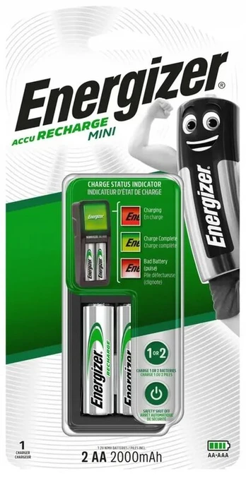 Elementų įkroviklis Energizer MINI EU Plug + 2xAA 2000mAh