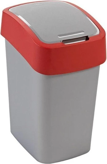 Šiukšliadėžė Curver FlipBin, sidabro/raudona, 10 l
