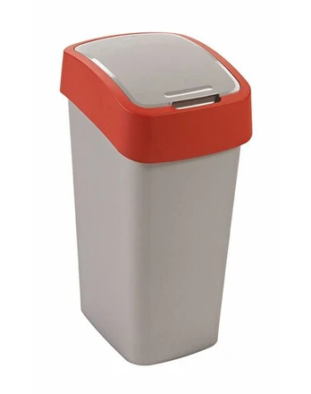 Šiukšliadėžė Curver FlipBin, sidabro/raudona, 50 l