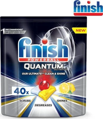 Indaplovių kapsulės Finish Quantum Ultimate Lemon, 40 vnt.
