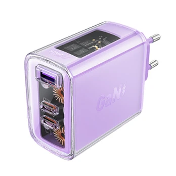 Wall charger Acefast A45, 2x USB-C, 1xUSB-A, 65W PD (violet)