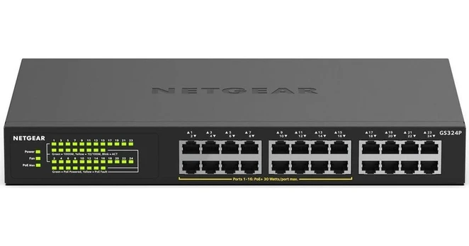 Šakotuvas NETGEAR 24PT GIGE UNMANAGED SWITCH W/POE+