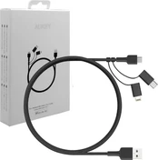 Laidas Aukey, USB Type C/Micro USB/USB 2.0 Type A/Apple Lightning, juoda kaina