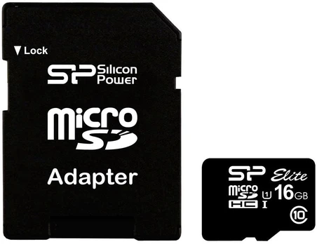 Silicon Power Elite UHS-I 16 GB, MicroSDHC, Flash memory class 10, SD adapter