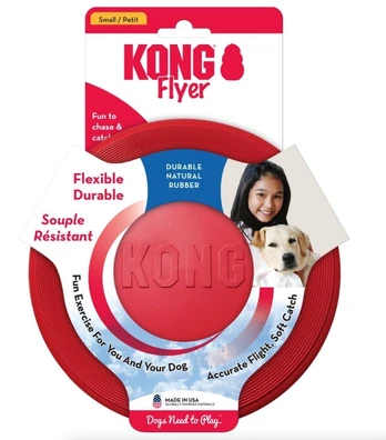 Žaislas šuniui Kong Flyer, Ø 22.9 cm, raudonas, L