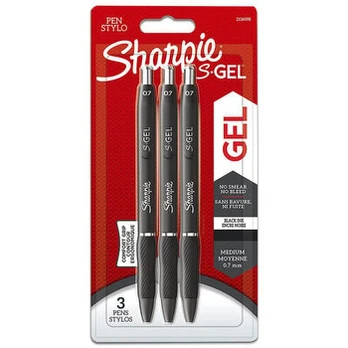 Sharpie S Gel juodas tušinukas - 3 vnt.