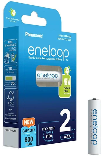Panasonic Rechargeable Batteries ENELOOP BK-4MCDE/2BE AAA, 800 mAh, 2 pc(s)