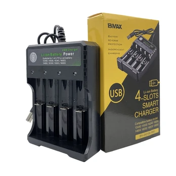 USB Baterijų Įkroviklis BMAX 3.7V 18650, 4 vietų