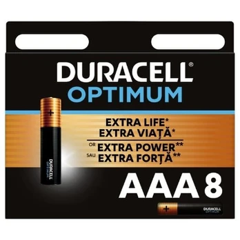 Elementai DURACELL OPTIMUM EXTRA LIFE, AAA, 8 vnt
