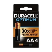 Elementai DURACELL OPTIMUM EXTRA LIFE, AA, 4 vnt kaina