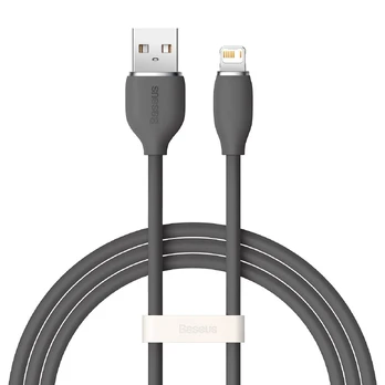 "Baseus Jelly" kabelis USB-Lightning, 2,4A, 1,2 m (juodas)