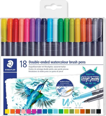 Staedtler 3001, Fine/Extra Bold, 18 colours, Multicolour, Bullet tip & tip, 0.5 mm, 6 mm