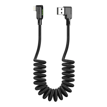 USB ir "Lightning" kabelis, "Mcdodo CA-7300", kampinis, 1,8 m (juodas)