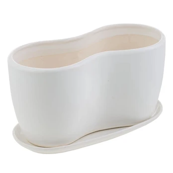 Vazonas Ceramic, keramika, 29.5 cm, Ø 29.5 cm x 12 cm, baltas