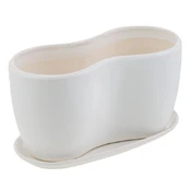 Vazonas Ceramic, keramika, 29.5 cm, Ø 29.5 cm x 12 cm, baltas kaina