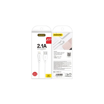 USB ir "Lightning" kabelis Dudao L4L 2.4A 2 m (baltas)