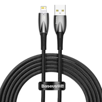 USB laidas "Lightning Baseus Glimmer" serijai, 2,4 A, 2 m (juodas)