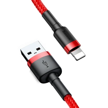 "Baseus Cafule" USB "Lightning" laidas 2,4A 0,5 m (raudonas)