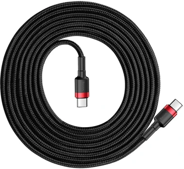 "Baseus Cafule" kabelis USB-C PD 2.0 QC 3.0 60W 2 m (juodas + raudonas)