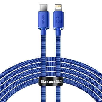 "Baseus Crystal" kabelis USB-C į "Lightning", 20 W, 1,2 m (mėlynas)