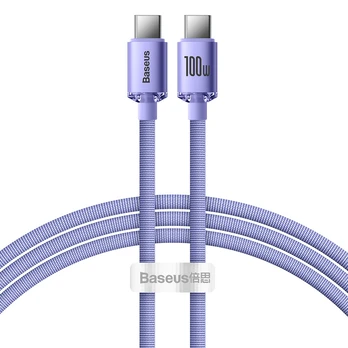 "Baseus Crystal Shine" kabelis USB-C į USB-C, 100 W, 1,2 m (violetinis)
