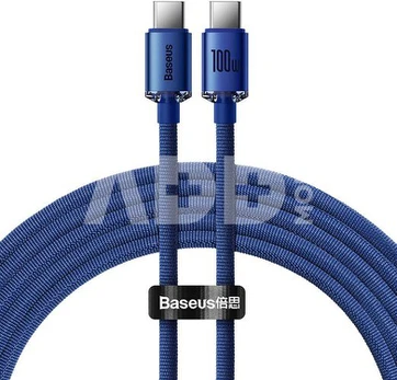 "Baseus Crystal Shine" kabelis USB-C į USB-C, 100 W, 1,2 m (mėlynas)