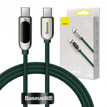 "Baseus" ekrano kabelis USB-C į USB-C 100W 1 m (žalias)
