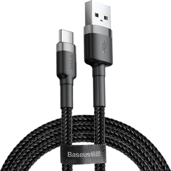 "Baseus Cafule" USB-C kabelis 2A 3 m (juodas+pilkas)