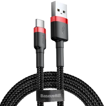 "Baseus Cafule" USB-C kabelis 2A 3 m (juodas+raudonas)