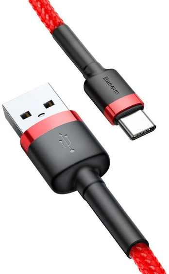 "Baseus Cafule" USB-C kabelis 3A 0,5 m (raudonas)