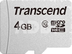 MEMORY MICRO SDHC 4GB/CLASS10 TS4GUSD300S TRANSCEND kaina