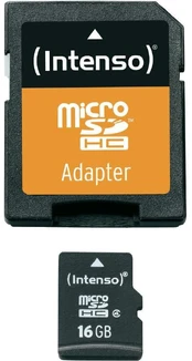 MEMORY MICRO SDHC 16GB C10/W/ADAPTER 3413470 INTENSO kaina